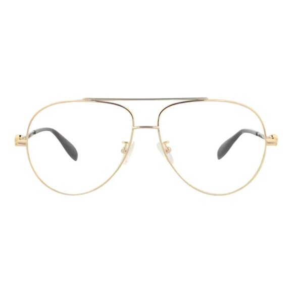 NEW ALEXANDER MCQUEEN EYEGLASSES AM0260O 001 GOLD UNISEX AVIATOR EYEWEAR - Picture 2 of 3